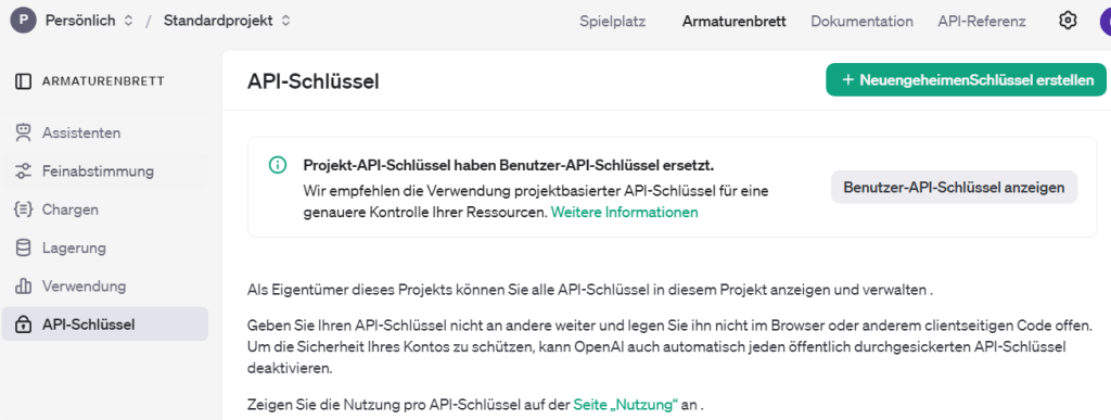 So erstellen Sie API-Schlüssel